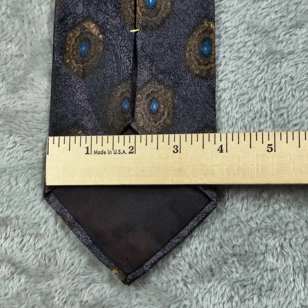 Vintage Oscar de la Renta Studio Tie Mens  90s Peacock Feather Old Money